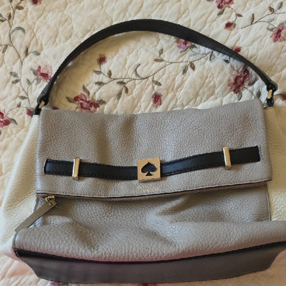 Kate Spade Black and Cream Shoulder Bag with Gold Hardware - Picture 1 of 5